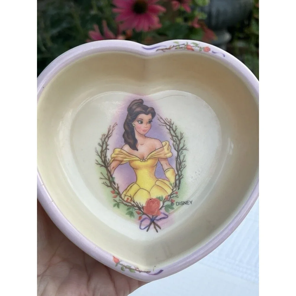 1991 Disney Belle Heart Bowl Beauty Beast Selandia Kids Dish Vintage